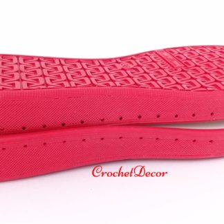 Red Punctured Soles with Holes for Crocheted Shoes - Marina Crochet DEcor