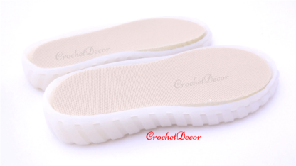 White Rubber Soles with Holes for Crocheted Espadriles - Kid Soft CrochetDecor