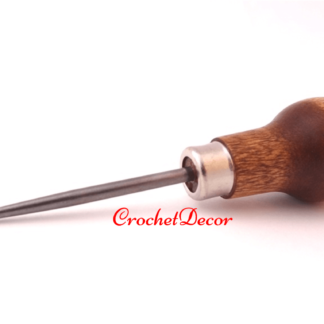 awl for piercing leather and rubber soles for crocheted shoes