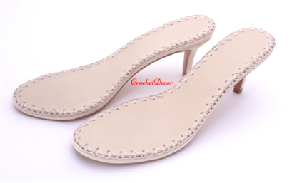 Stiletto High Heel Soles for Crocheted Bride Shoes