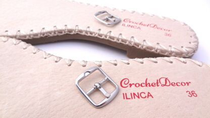 Metal Buckles and Ilinca Soles for Crocheted Handmade Sandals