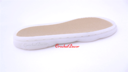 Teddy Soft white Kids TR Rubber Soles Punctured for Crocheting Shoes