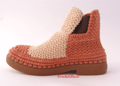 Crocheted Boot on Rubber Punctured Sole Orient Sport by CrochetDecor