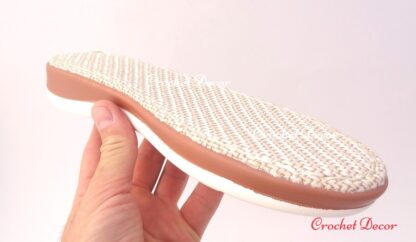 PU Sole with Thread Loops for Crocheting Sandals or Summer Shoes - Lady CrochetDecor